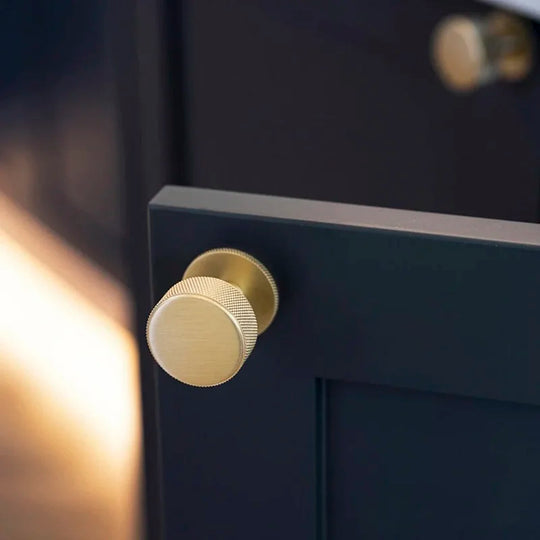 Knurled Brass Knobs – Gold & Bronze Modern Cabinet Pulls