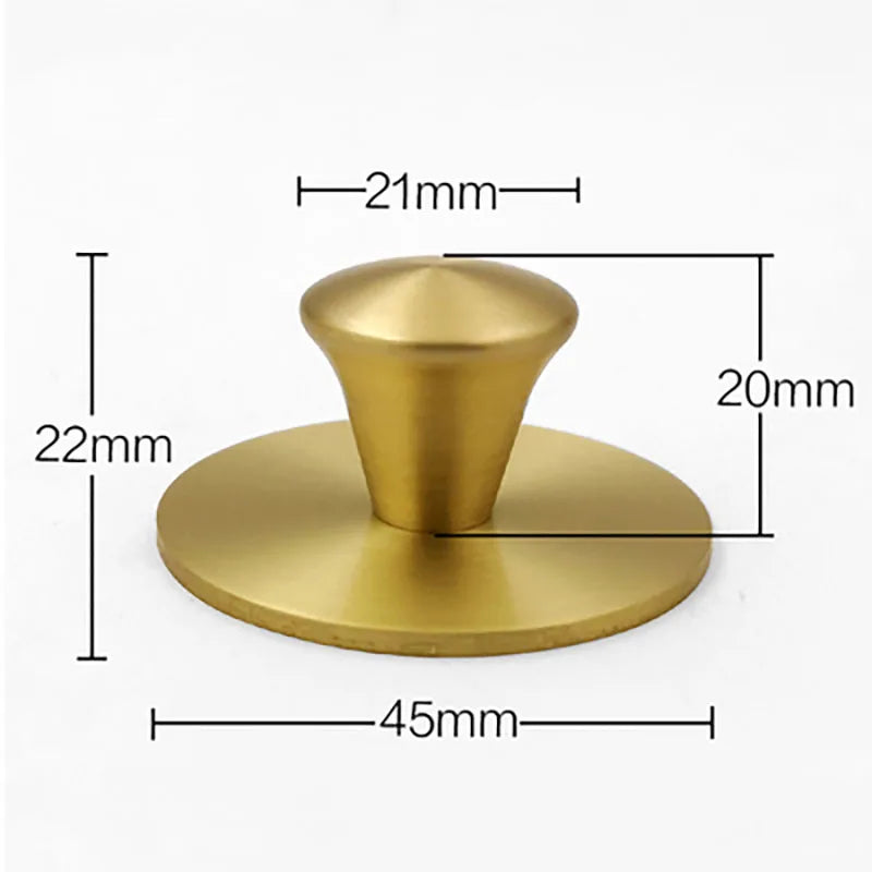 Single Hole Brass Knobs with Round Mat – Gold Cabinet & Drawer Pulls