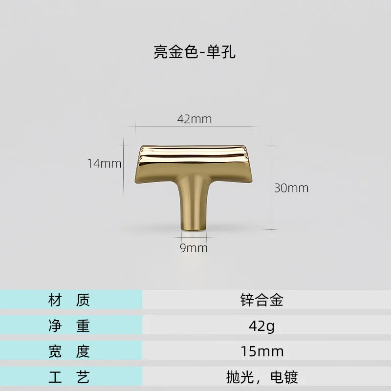 Modern Brushed Gold Cabinet Handles – Zinc Alloy Drawer Pulls