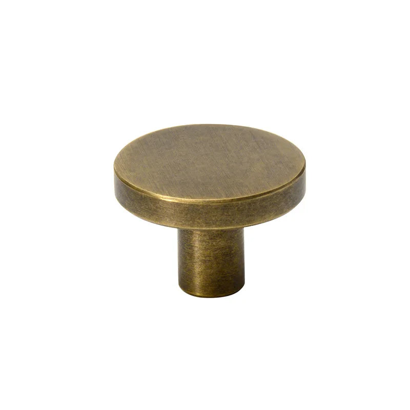 Antique Brass Round Cabinet Knobs – Vintage Drawer & Cupboard Pulls