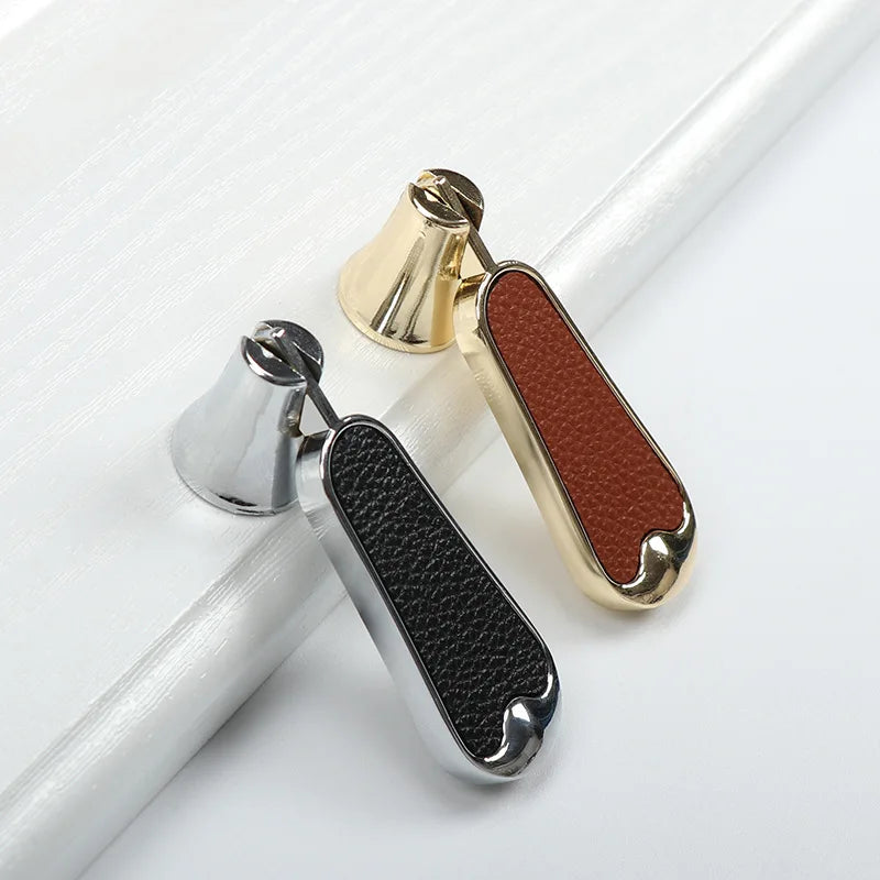 Modern Black and Red Leather Cabinet Handle – Zinc Alloy Pulls for Wardrobes and Cupboards (96mm/128mm)