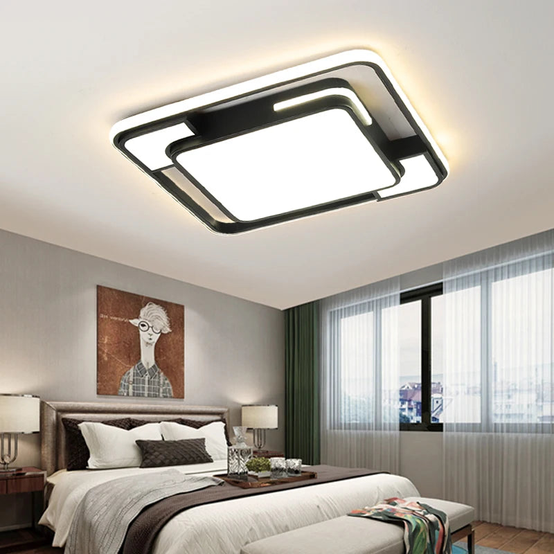Remote Control Square LED Ceiling Lamp for Living & Dining Room