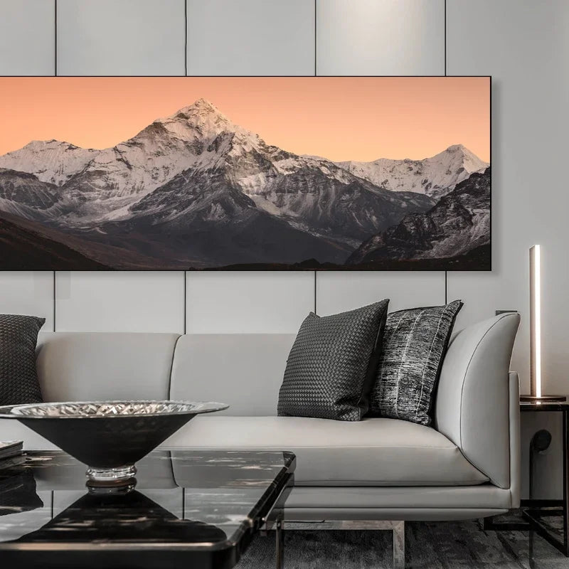 Sunrise Mountain Panorama Wide Format Canvas Wall Art