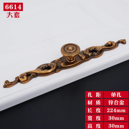 Antique Yellow Bronze Cabinet Handles – Brushed Vintage Drawer Pulls