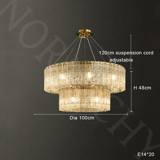 Modern Creative Water Ripple Glass Pendant Light – Luxurious LED Ceiling Fixture