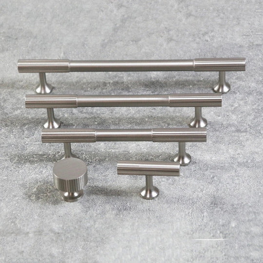 Nickel Brass Art Deco Cabinet Knobs and T-Bar Handles – Brushed Silver Pulls for Furniture