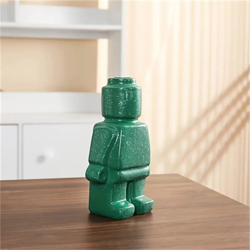 Ceramic Robot Decorative Vase for Modern Tabletop Decor