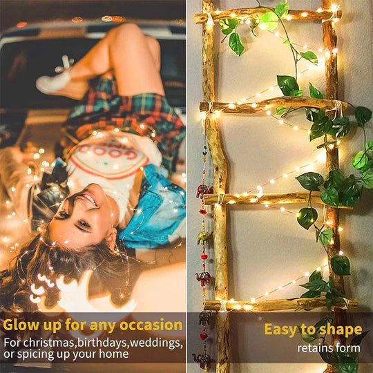 Outdoor LED String Fairy Lights USB/Battery Waterproof Garland