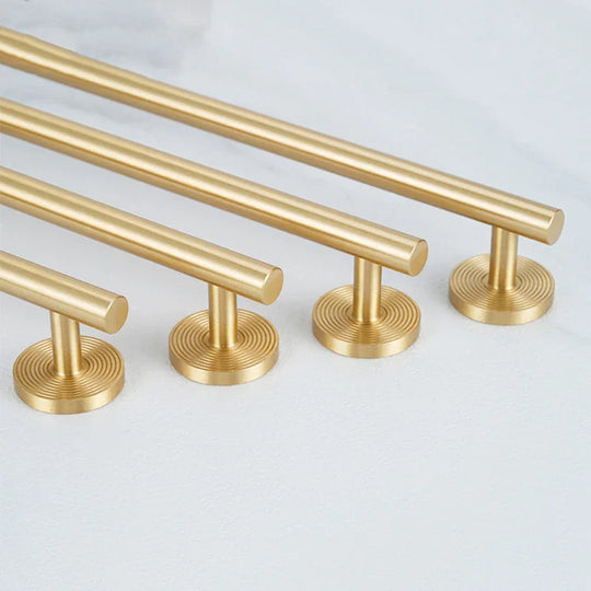 France Satin Gold Cabinet Handles – Solid Brass Pulls and Knobs for Furniture (130–510mm)
