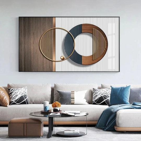 Abstract Celestial Geometry Canvas Wall Art