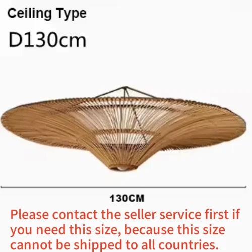 Large Wicker Pendant Lamp – Wabi Sabi Rattan Hanging Light
