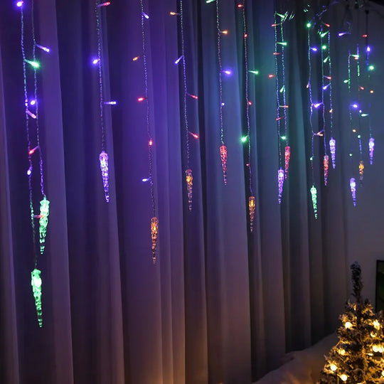 Christmas LED Icicle Curtain Lights Outdoor Wedding Garden Decor
