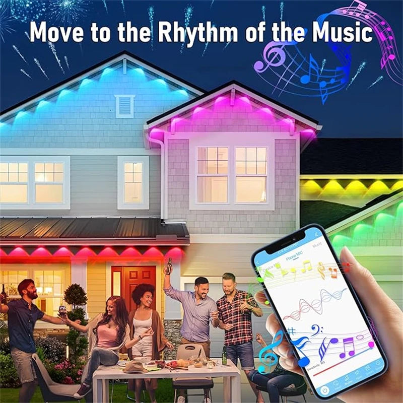 Smart RGB Eave Lights Outdoor App Control IP67 Permanent Lighting