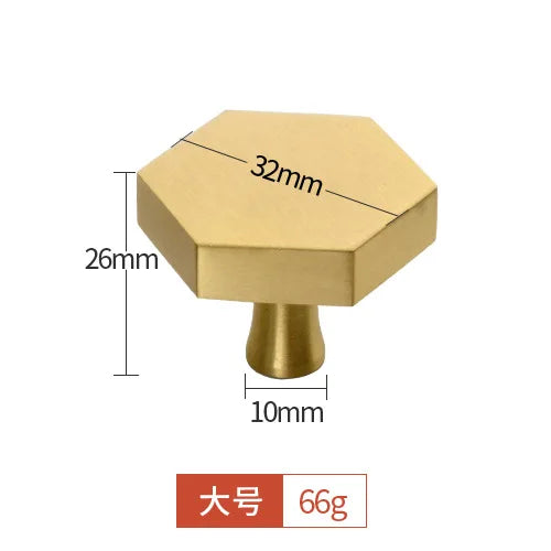 Pure Brass Cabinet Handles – Brushed Gold Single-Hole Knobs