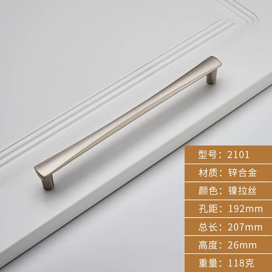 Brushed Zinc Alloy Door Handle – Modern Single-Hole Pull