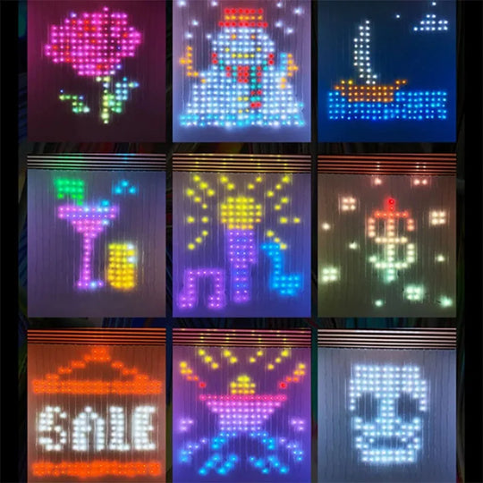 Smart RGB LED Curtain Lights APP Control Holiday Lighting Remote
