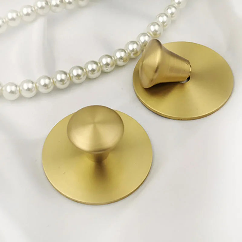 Single Hole Brass Knobs with Round Mat – Gold Cabinet & Drawer Pulls