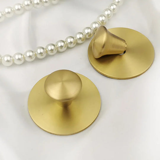 Single Hole Brass Knobs with Round Mat – Gold Cabinet & Drawer Pulls