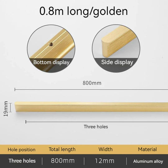 Minimalist Ultra-Long Aluminum Alloy Cabinet Handle – Black and Brushed Gold Pulls (800mm-1200mm)