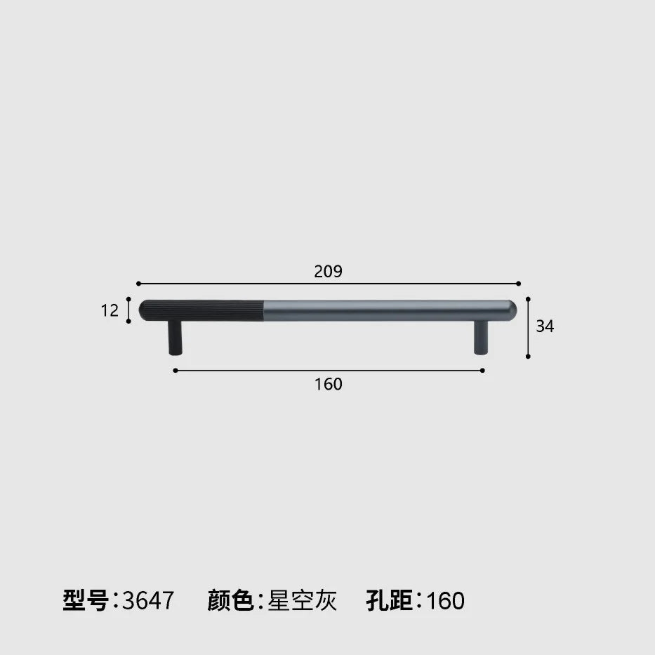 Dual Tone Long Kitchen Cabinet Handles – Modern Aluminum Alloy Pulls for Furniture