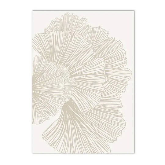 Modern Abstract Botanical Line Art Canvas Wall Art Unframed