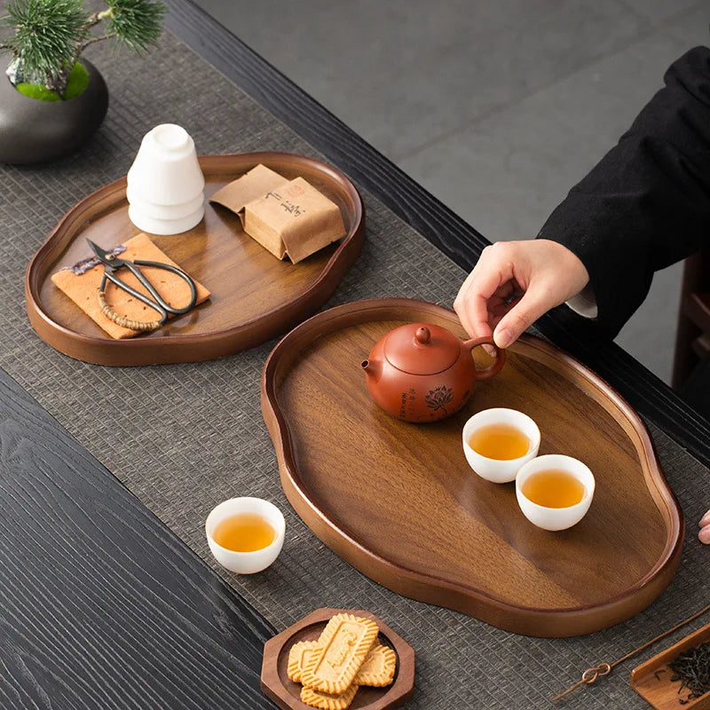 Wooden Decorative Serving Tray for Coffee Table & Home Decor