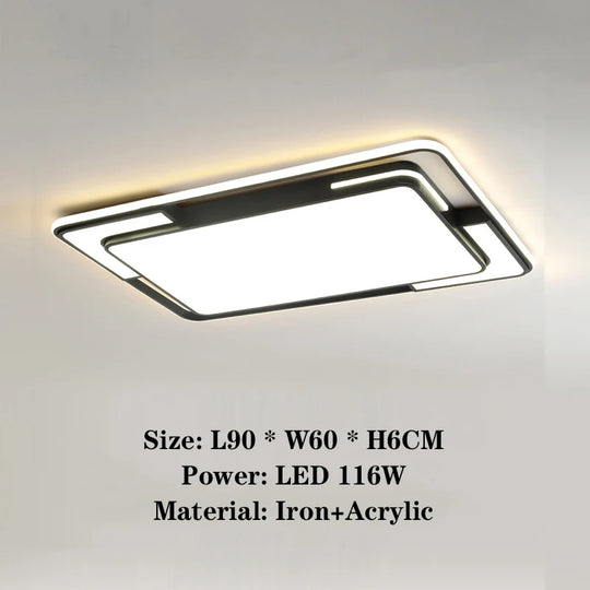 Remote Control Square LED Ceiling Lamp for Living & Dining Room