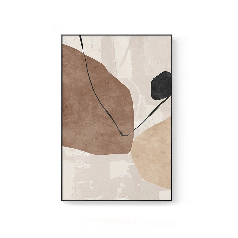 Minimalist Neutral Tones Abstract Canvas Wall Art Unframed