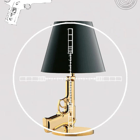 Personality Gold-Plated Gun Table Lamp for Living Room & Exhibition Hall