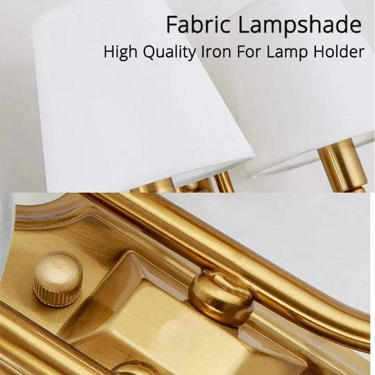 European Style Copper LED Wall Lamp for Bedroom & Living Room