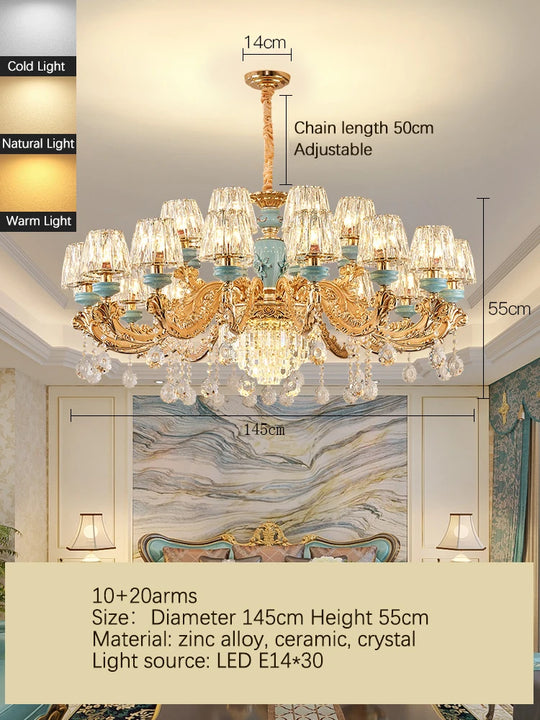 Luxury Umbrella Crystal Chandelier – European-Style Pendant for Villas & Hotels