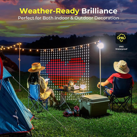 Smart RGB LED Curtain Lights APP Control Holiday Lighting Remote