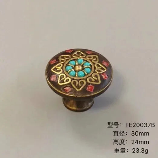 Ethnic Style Brass Art Handles – Vintage Pulls with Artistic Craftsmanship