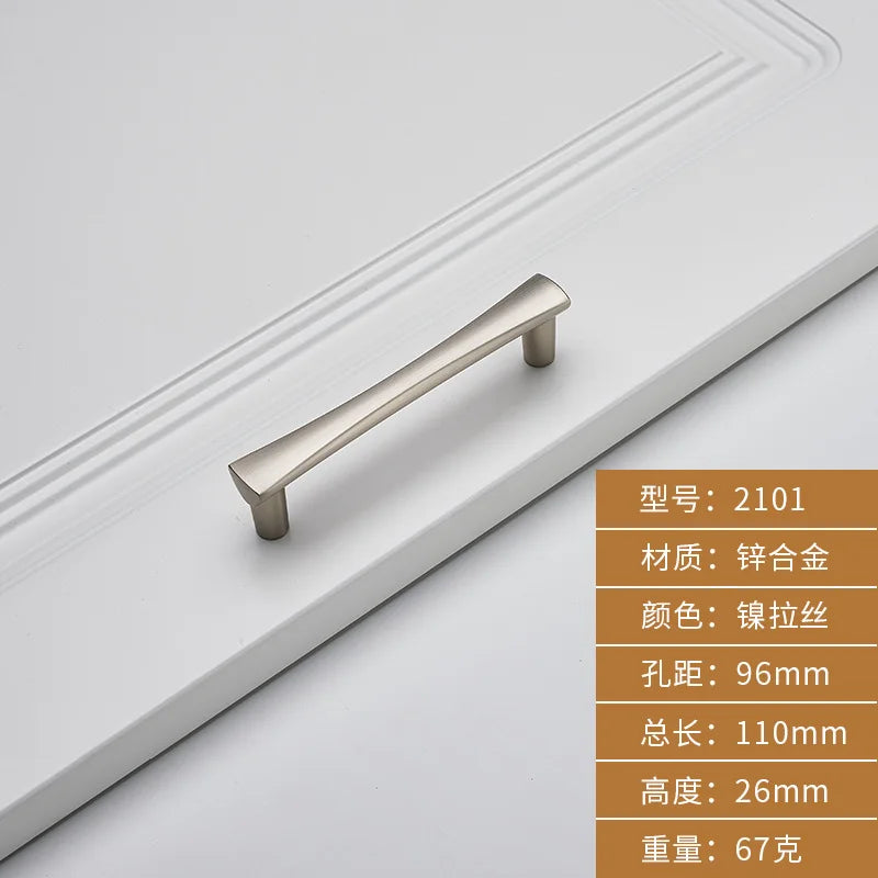 Brushed Zinc Alloy Door Handle – Modern Single-Hole Pull
