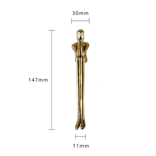 Nordic Brass Humanoid Cabinet Handle – Modern Luxury Pulls for Wardrobes and Drawers