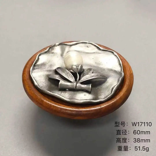 Handmade Wood & Alloy Flower Knob Handles – Artistic Cabinet Pulls
