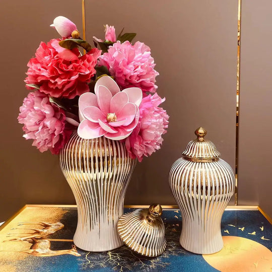 Electroplated Ceramic Decorative Vase for Entrance and Tabletop