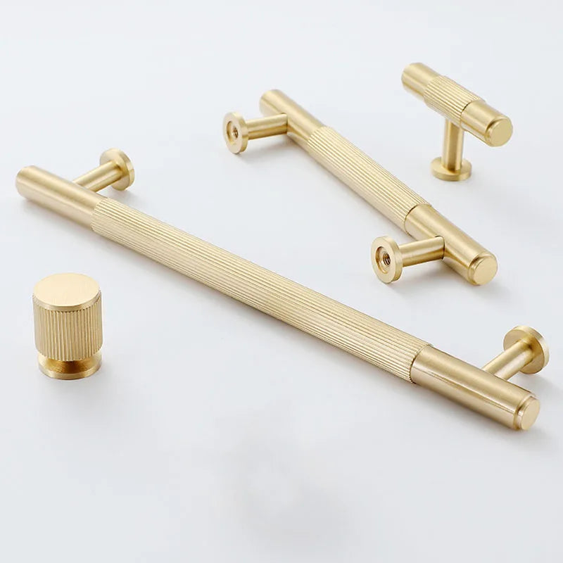 Gold Brass Cabinet Handles – Modern Bar Pulls and Knobs for Furniture