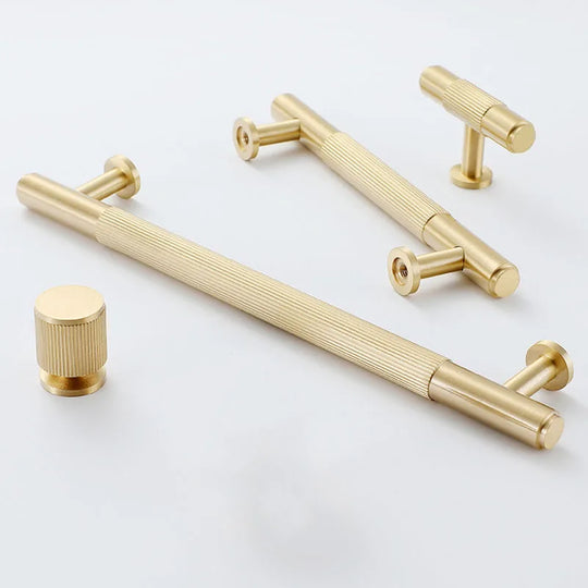 Gold Brass Cabinet Handles – Modern Bar Pulls and Knobs for Furniture