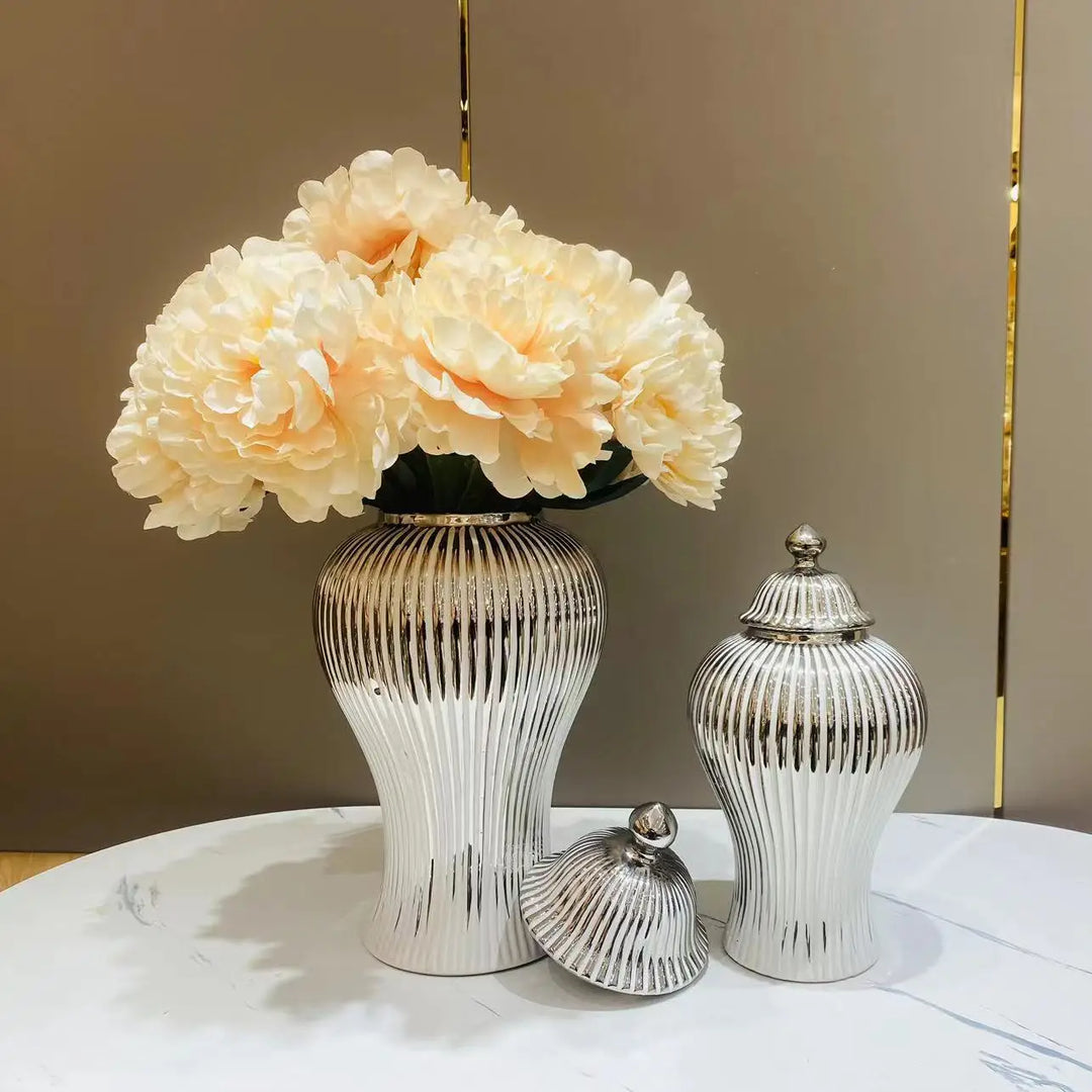 Electroplated Ceramic Decorative Vase for Entrance and Tabletop
