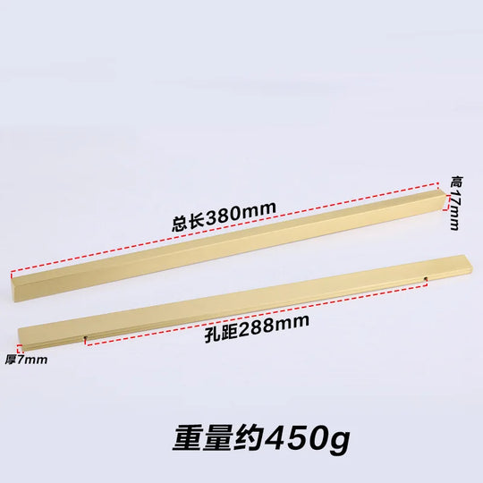 Brass Trapezoidal Cabinet Handles – High-End Golden Drawer Pulls for Wardrobes and Furniture