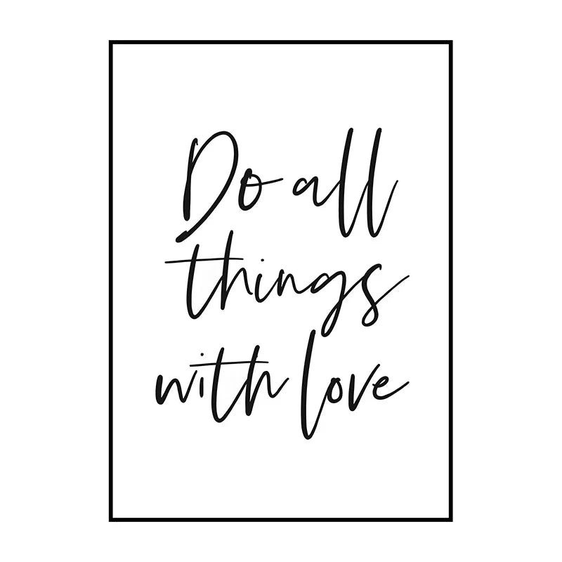 Black And White Motivational Quotes Canvas Wall Art