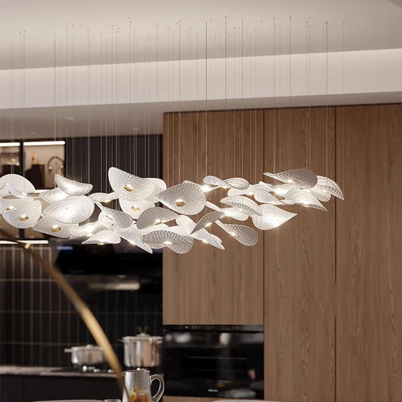 Modern Crystal Glass Stair Chandelier – High Ceiling Pendant Light