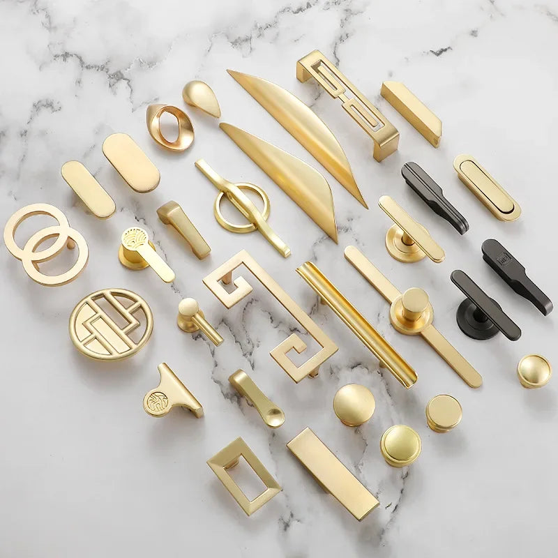 Modern Gold Kitchen Cupboard Handles – Decorative Chinese-Style Knobs