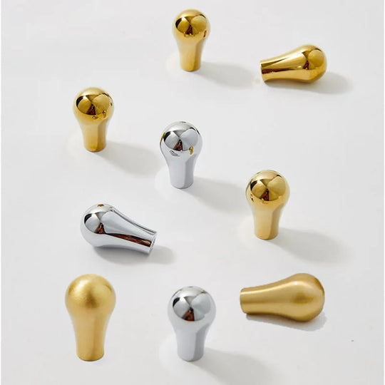 Gold PVD Chrome Brass Cabinet Knobs – Modern Single-Hole Pulls