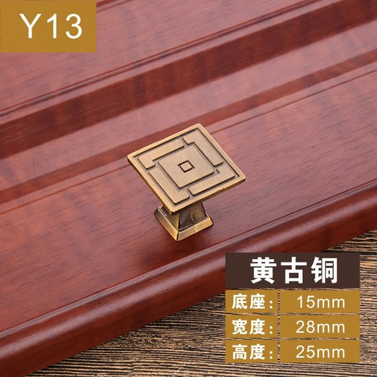 Antique Yellow Bronze Cabinet Handles – Brushed Vintage Drawer Pulls