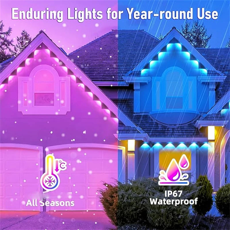 Smart RGB Eave Lights Outdoor App Control IP67 Permanent Lighting