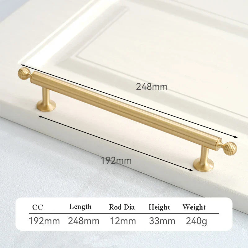 Satin Brushed Gold Brass Cabinet Handles – French-Style Pulls and Knobs for Furniture
