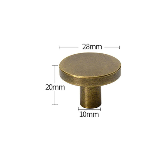 Antique Brass Round Cabinet Knobs – Vintage Drawer & Cupboard Pulls