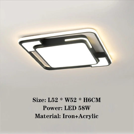 Remote Control Square LED Ceiling Lamp for Living & Dining Room